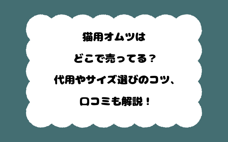 猫用オムツはどこで売ってる？代用やサイズ選びのコツ、口コミも解説！