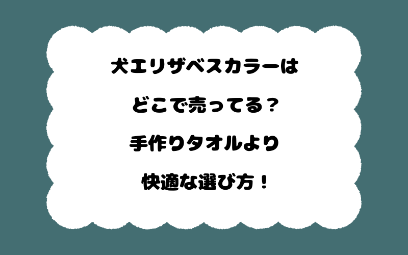 犬エリザベスカラーはどこで売ってる？手作りタオルより快適な選び方！