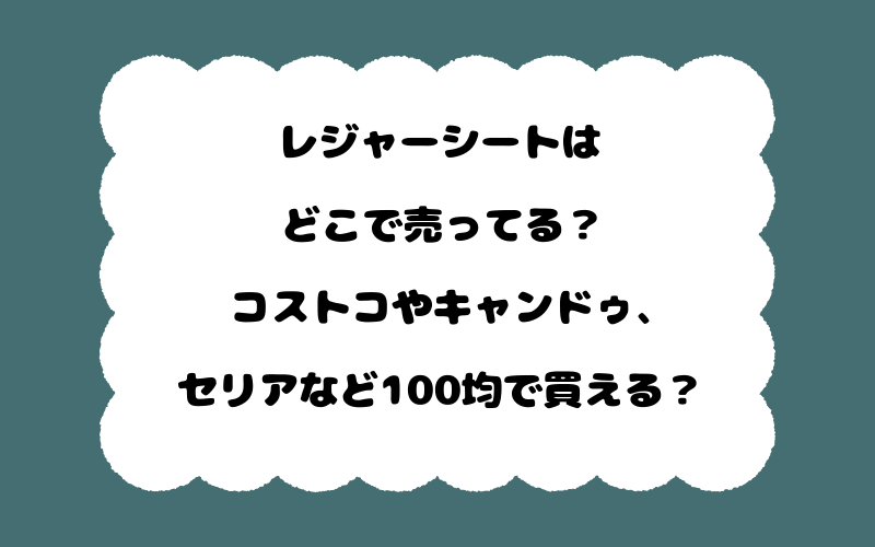 レジャーシートはどこで売ってる？コストコやキャンドゥ、セリアなど100均で買える？