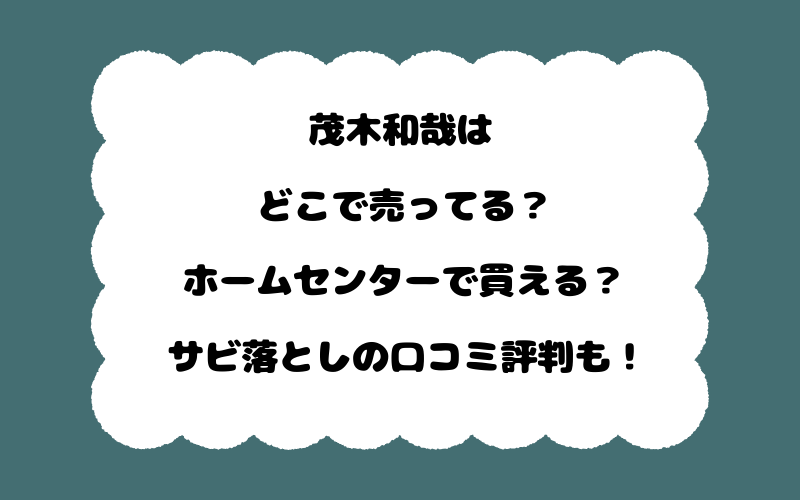 茂木和哉はどこで売ってる?ホームセンターで買える?サビ落としの口コミ評判も!
