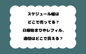 スケジュール帳はどこで売ってる？日曜始まりやレフィル、週間はどこで買える？